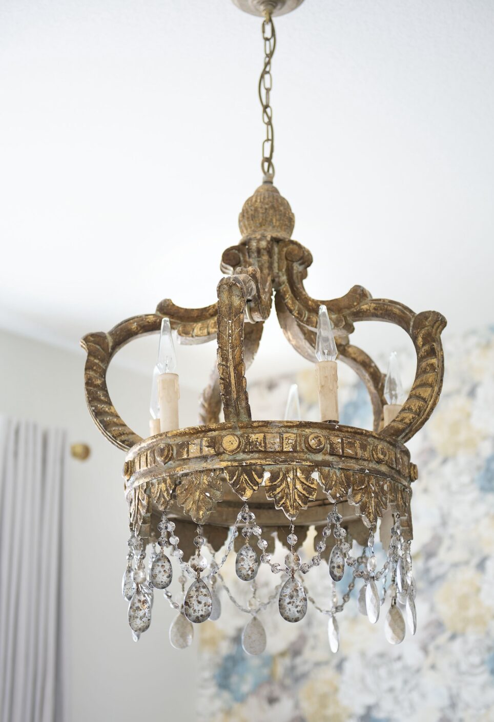 Bedroom Chandelier Gold And Crystal Cummings Custom Interiors
