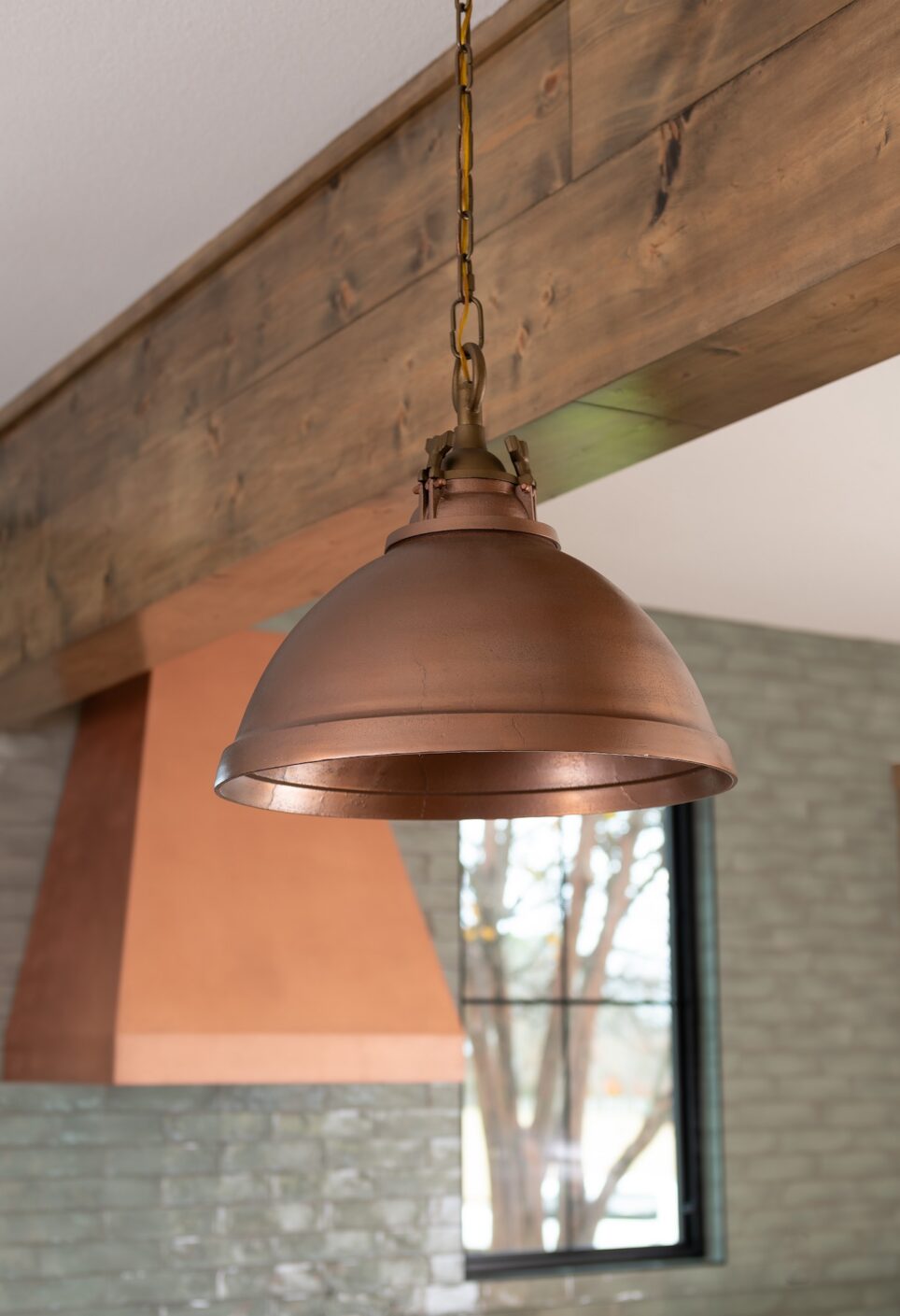 Hanging Copper Light Kitchen Design