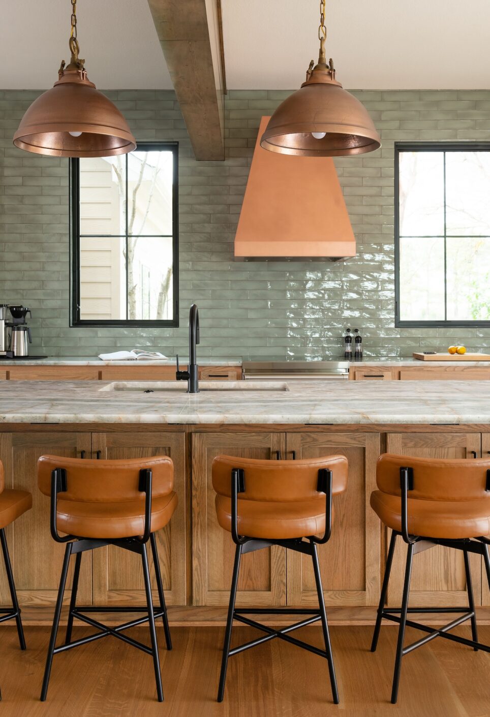 Kitchen Island Stools Leather Cummings Custom Interiors