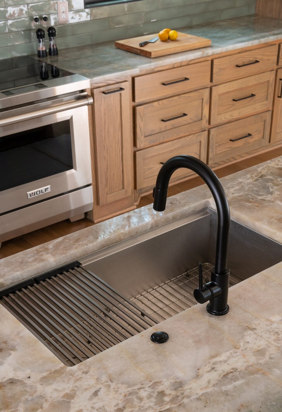 Kitchen Sink With Sliding Dish Rack