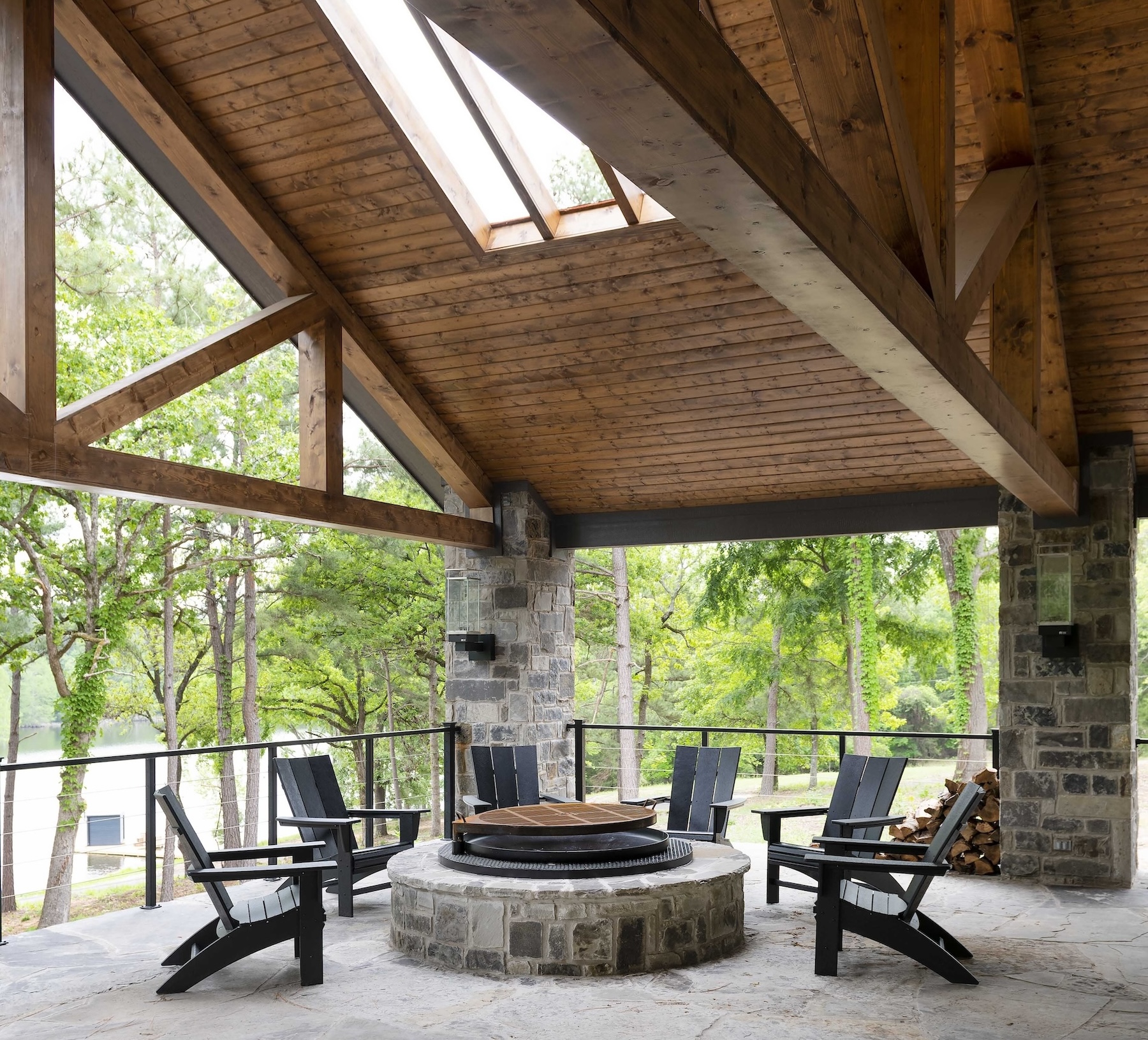 Outdoor Covered Firepit Patio