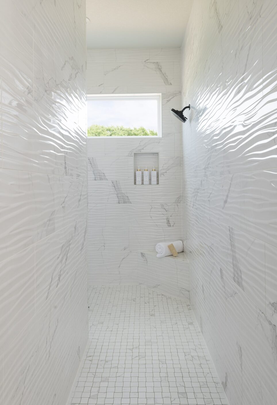 White Shower Design Cummings Custom Interiors