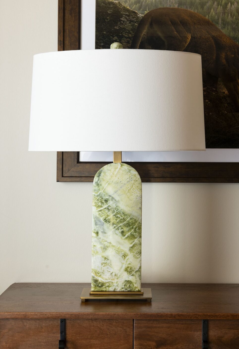 Green White Stone Marble Lamp