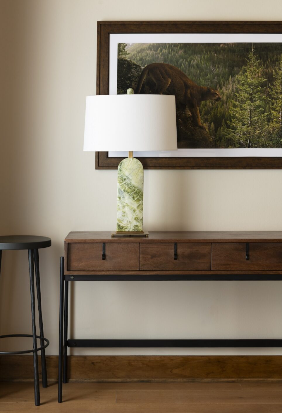 Lamp On Sideboard Table Interior Design Cummings Custom Interiors